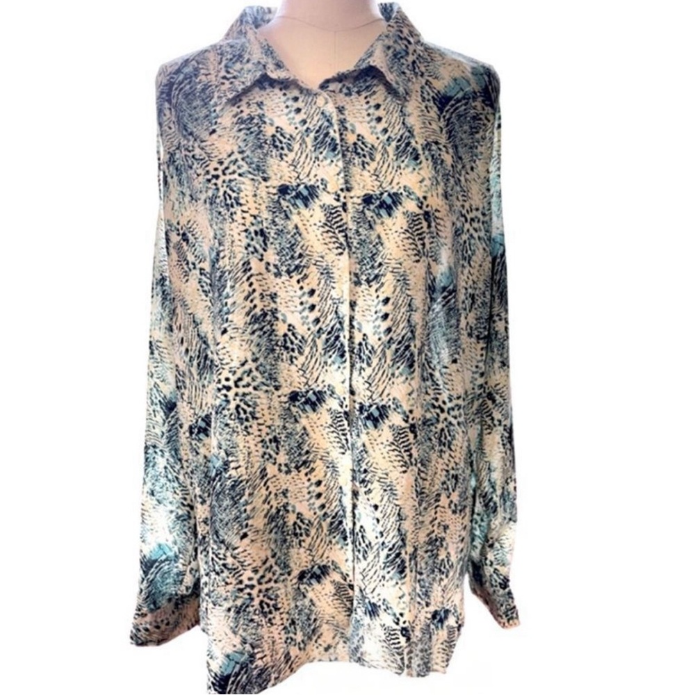 JACKLYN SMITH Collection Cold-Shoulder Button down Shirt  Size XXL